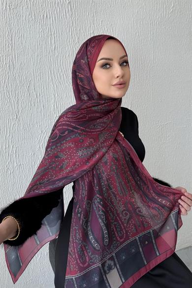 Burgundy & Burgundy Etro Authentic Indian Silk Shawl