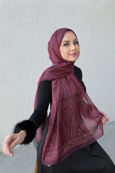 Burgundy & Burgundy Authentic Indian Silk Shawl