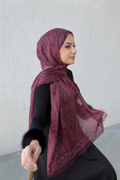 Burgundy & Burgundy Authentic Indian Silk Shawl