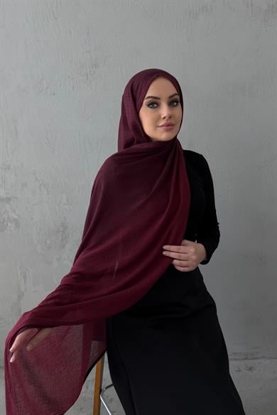 Bordo Degrade İthal Müslin Şal 
