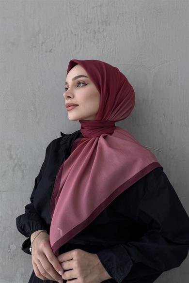Bordo Degrade Modal İpek Eşarp