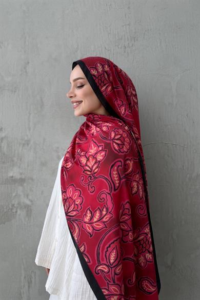 Bordo Gardenia Modal İpek Şal