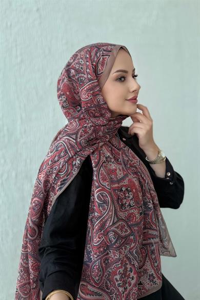 Bordo Harmoni Modal İpek Şal