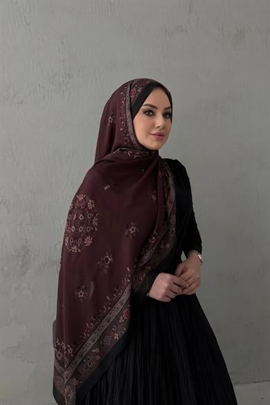 Bordo Hazerin %100 Pamuk Koza Şal