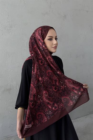 Bordo Laventa Koza %100 Pamuk Şal