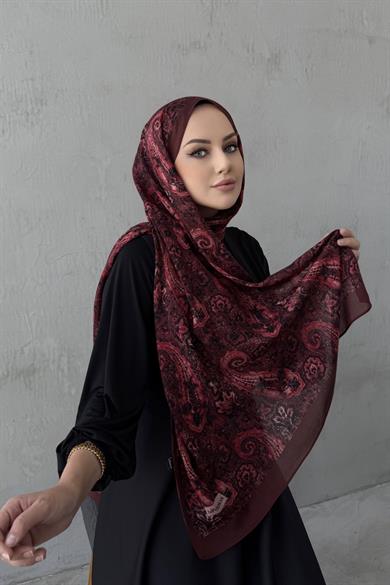 Bordo Laventa Koza %100 Pamuk Şal