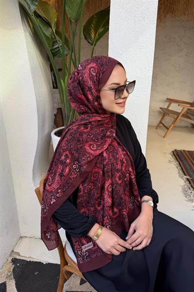 Bordo Laventa Koza %100 Pamuk Şal