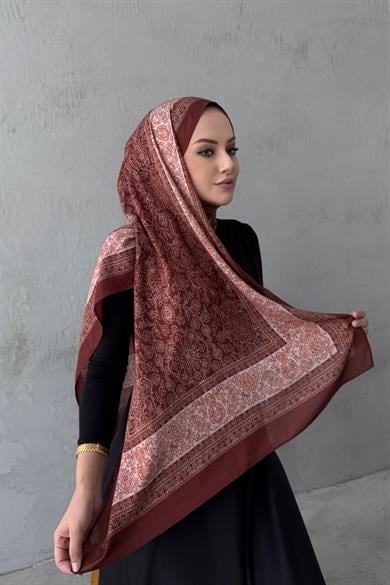 Bordo Maaren Koza %100 Pamuk Şal