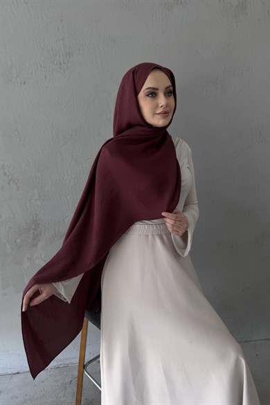 Bordo Native Bordürlü Naia Şal 