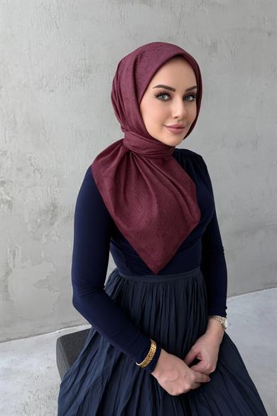 Bordo Neva Bohem Modal İpek Eşarp
