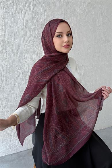 Burgundy Authentic Indian Silk Shawl