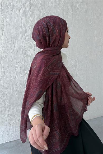 Burgundy Authentic Indian Silk Shawl