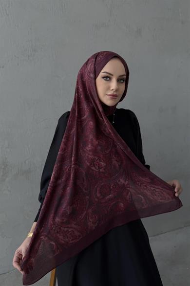 Bordo Perla Koza %100 Pamuk Şal