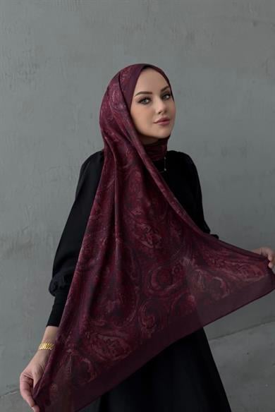 Bordo Perla Koza %100 Pamuk Şal