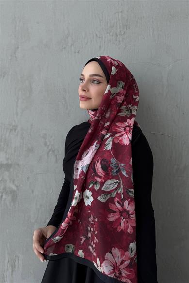 Burgundy Roselle Indian Silk Shawl