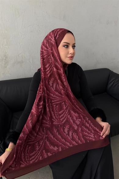 Bordo Viella Koza %100 Pamuk Şal