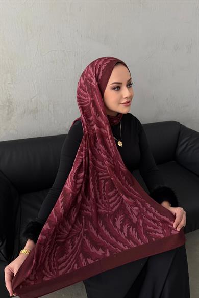Bordo Viella Koza %100 Pamuk Şal