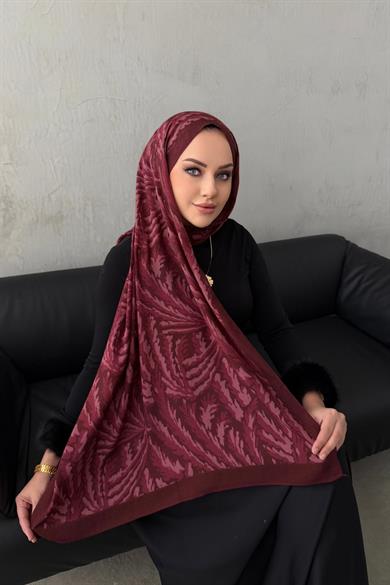 Bordo Viella Koza %100 Pamuk Şal