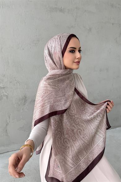 Burgundy&Lightburgundy Asu Authentic Indian Silk Shawl