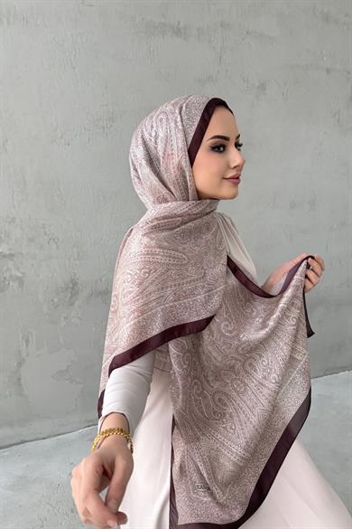 Burgundy&Lightburgundy Asu Authentic Indian Silk Shawl