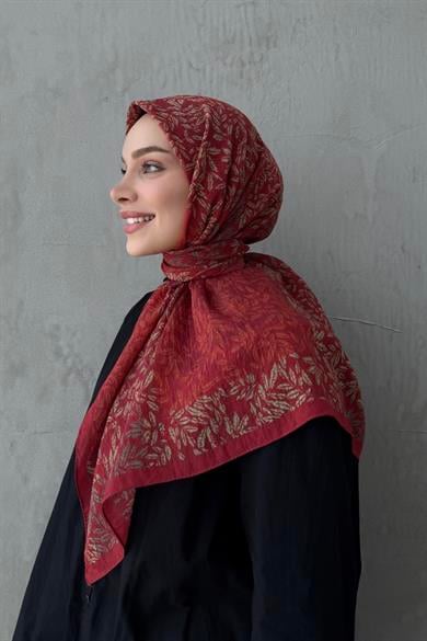 Burgundy & Burgundy Nirva Bohemian Modal Silk Chale Scarf