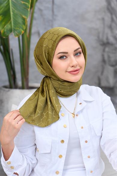 Çağla Taş Desen İpeksi Jakar Eşarp