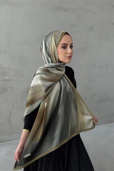 Green Berçem Sanded Silk Shawl