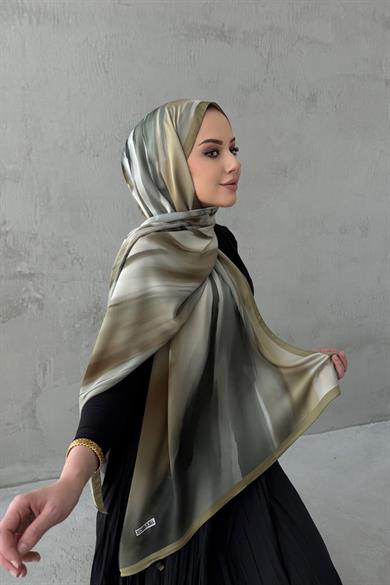 Green Berçem Sanded Silk Shawl