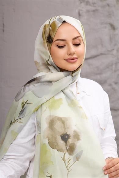 Green Cotton Silk Shawl