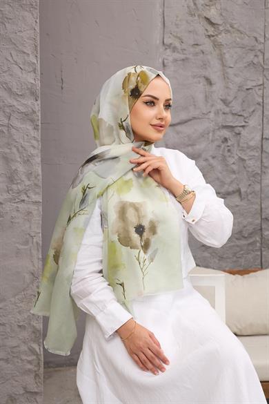 Green Cotton Silk Shawl