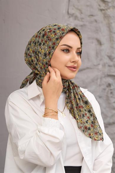 Çağla Yeşili Yonca Naturel Eşarp