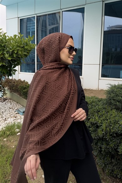 Çikolata Kahve Kibrit Desen Naia Şal 