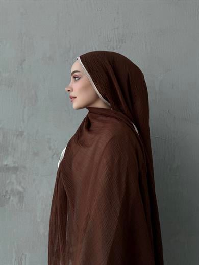 Çikolata Müslin Biyeli Şal 