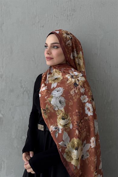 Chocolate Roselle Indian Silk Shawl