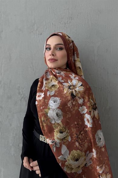 Chocolate Roselle Indian Silk Shawl