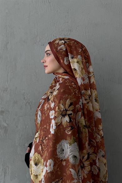 Chocolate Roselle Indian Silk Shawl