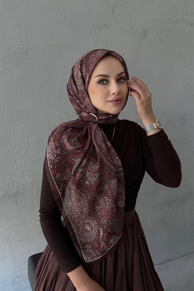 Çikolata Şehvar Bohem Modal İpek Şaleşarp