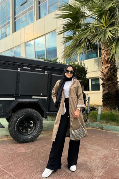 Çizgi Detay Trenç Vizon