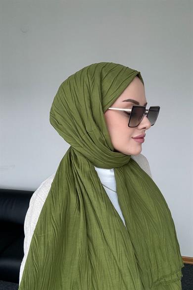 Dokulu Bambu Şal Yeşil