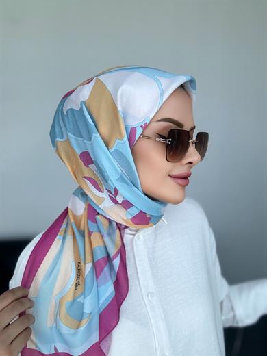 Eda Dijital Soft Eşarp Fuşya