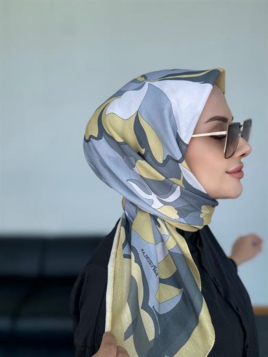 Eda Dijital Soft Eşarp Gri