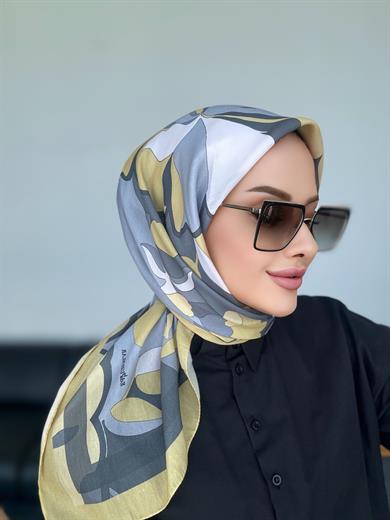 Eda Dijital Soft Eşarp Gri