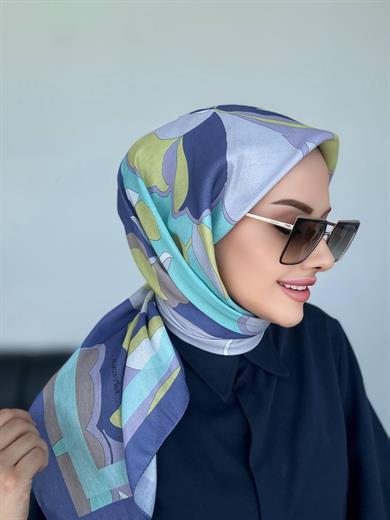 Eda Dijital Soft Eşarp İndigo