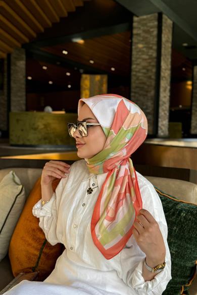 Eda Dijital Soft Eşarp Kiremit