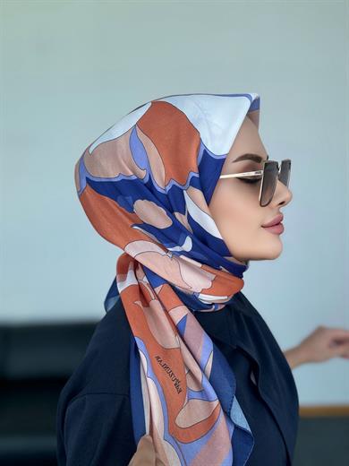 Eda Dijital Soft Eşarp Lacivert