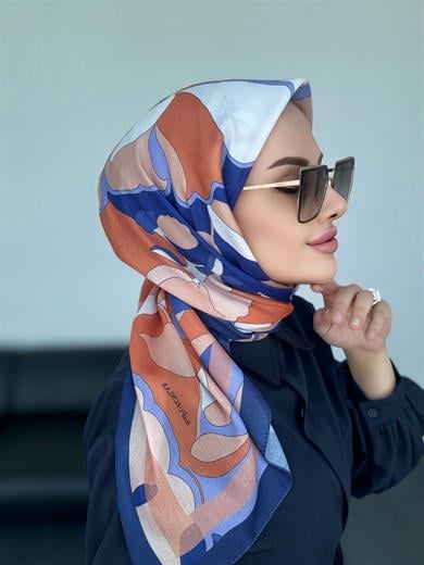 Eda Dijital Soft Eşarp Lacivert