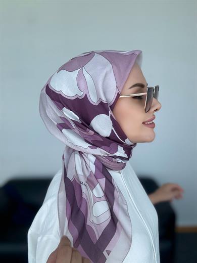 Eda Dijital Soft Eşarp Mor