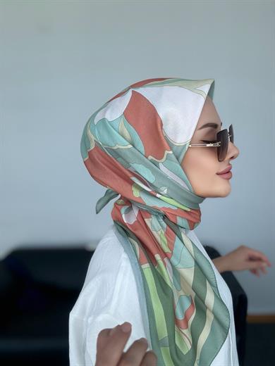 Eda Dijital Soft Eşarp Soft Yeşil