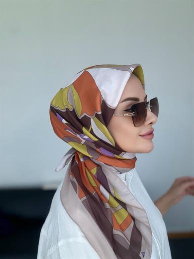 Eda Dijital Soft Eşarp Vizon