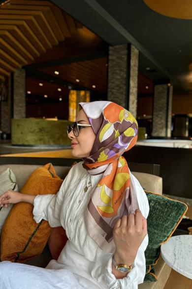 Eda Dijital Soft Eşarp Vizon